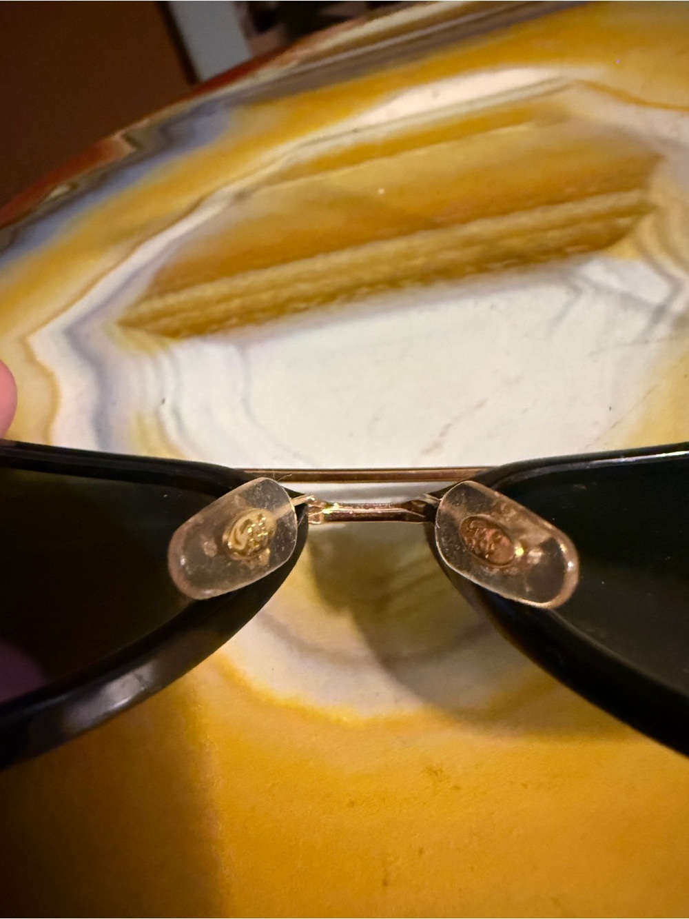 Ray-Ban Black and Gold Sunglasses with Dark Green Lenses - Picture 4 of 4